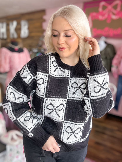 Bow Block Babe Sweater