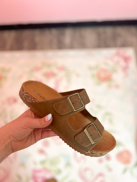 Tan Buckle Sandal