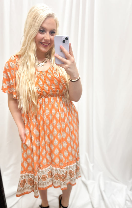 Sunset Bloom Boho Dress