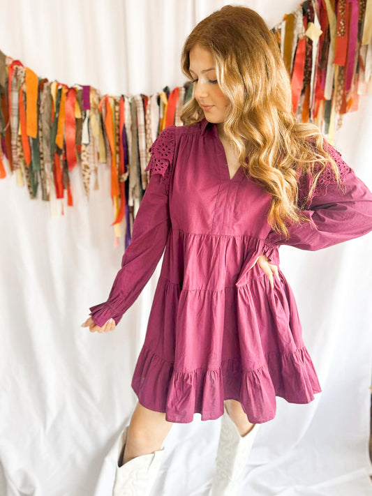 Mulberry Charm Lace Dress