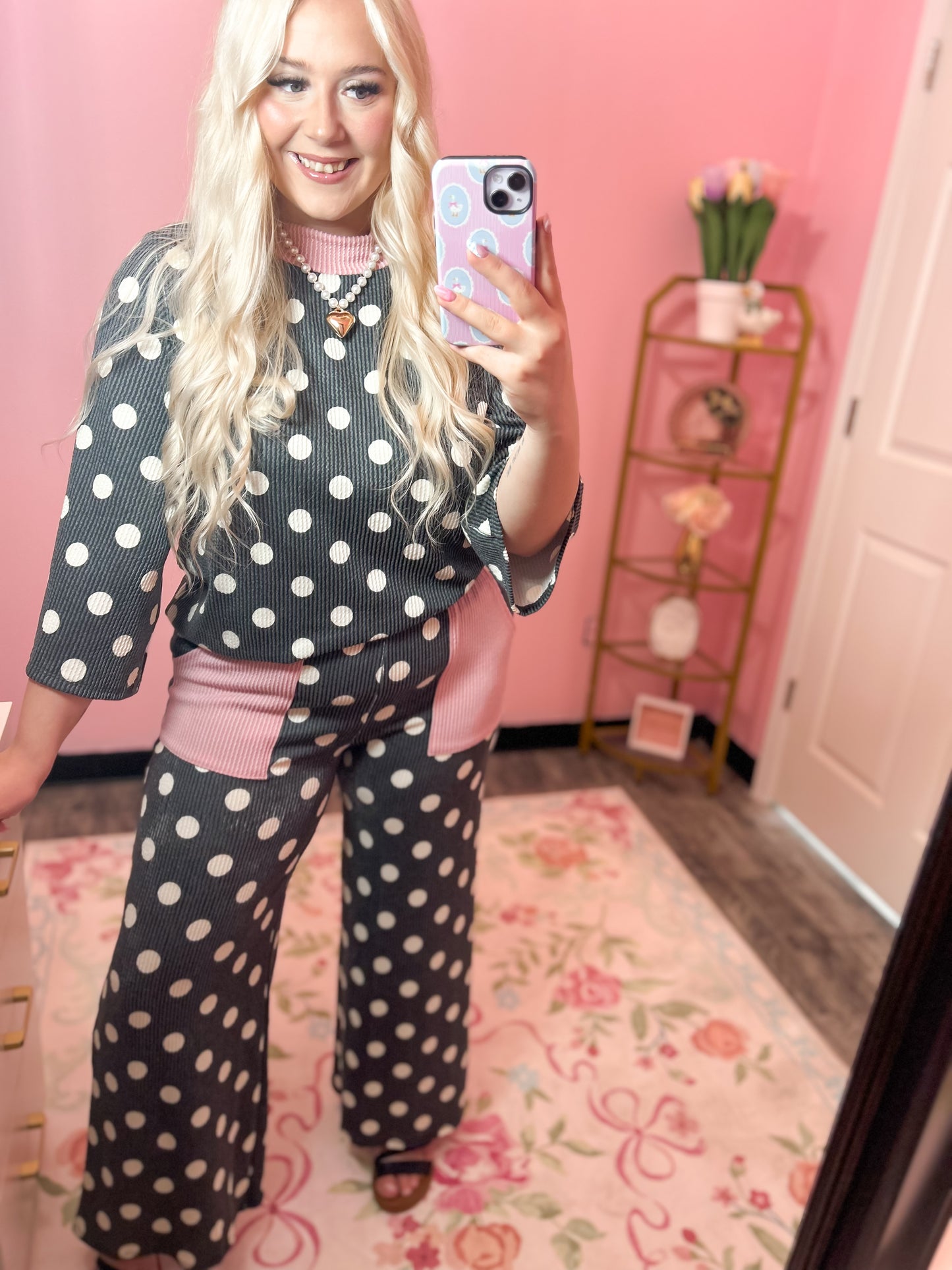 Polka Dot Mockneck Set