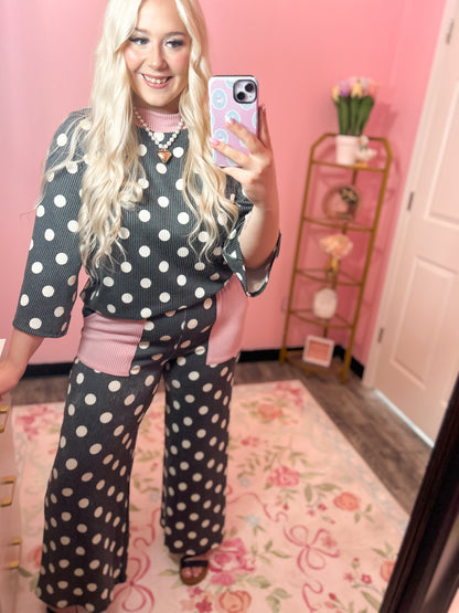 Polka Dot Mockneck Set