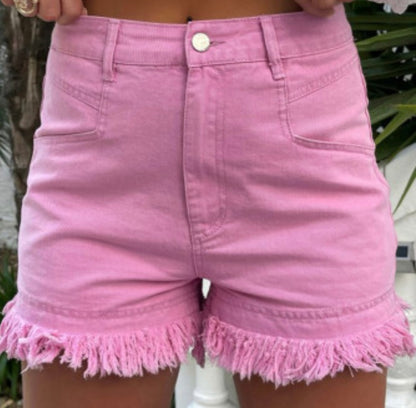 Barbie Frayed Denim Shorts