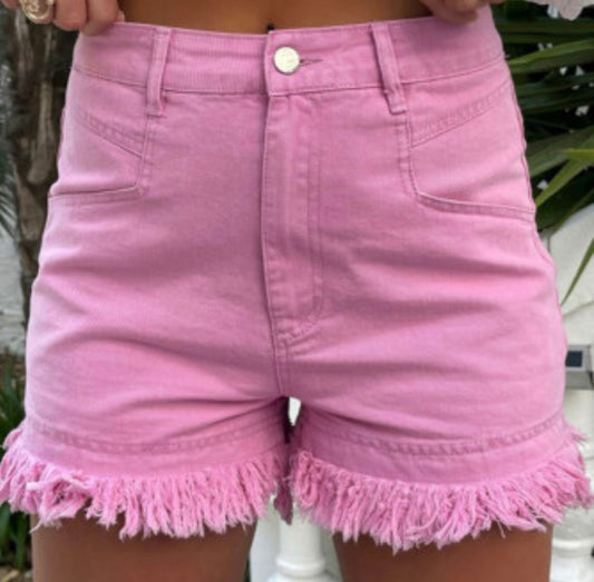 Barbie Frayed Denim Shorts