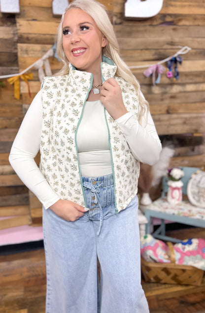Petal Patchwork Puffer Vest