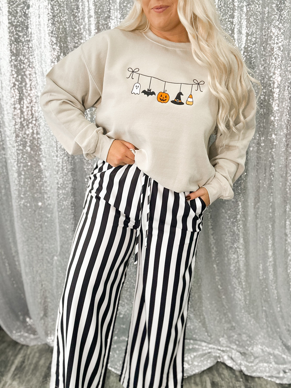 Spooky Garland Embroidered Sweatshirt