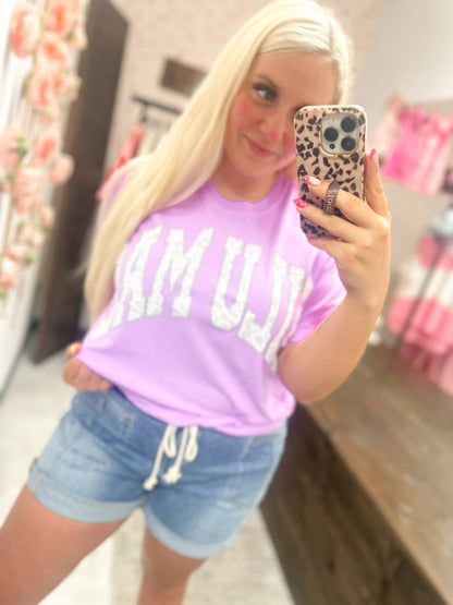 Purple Lulu Mac Camo Tee