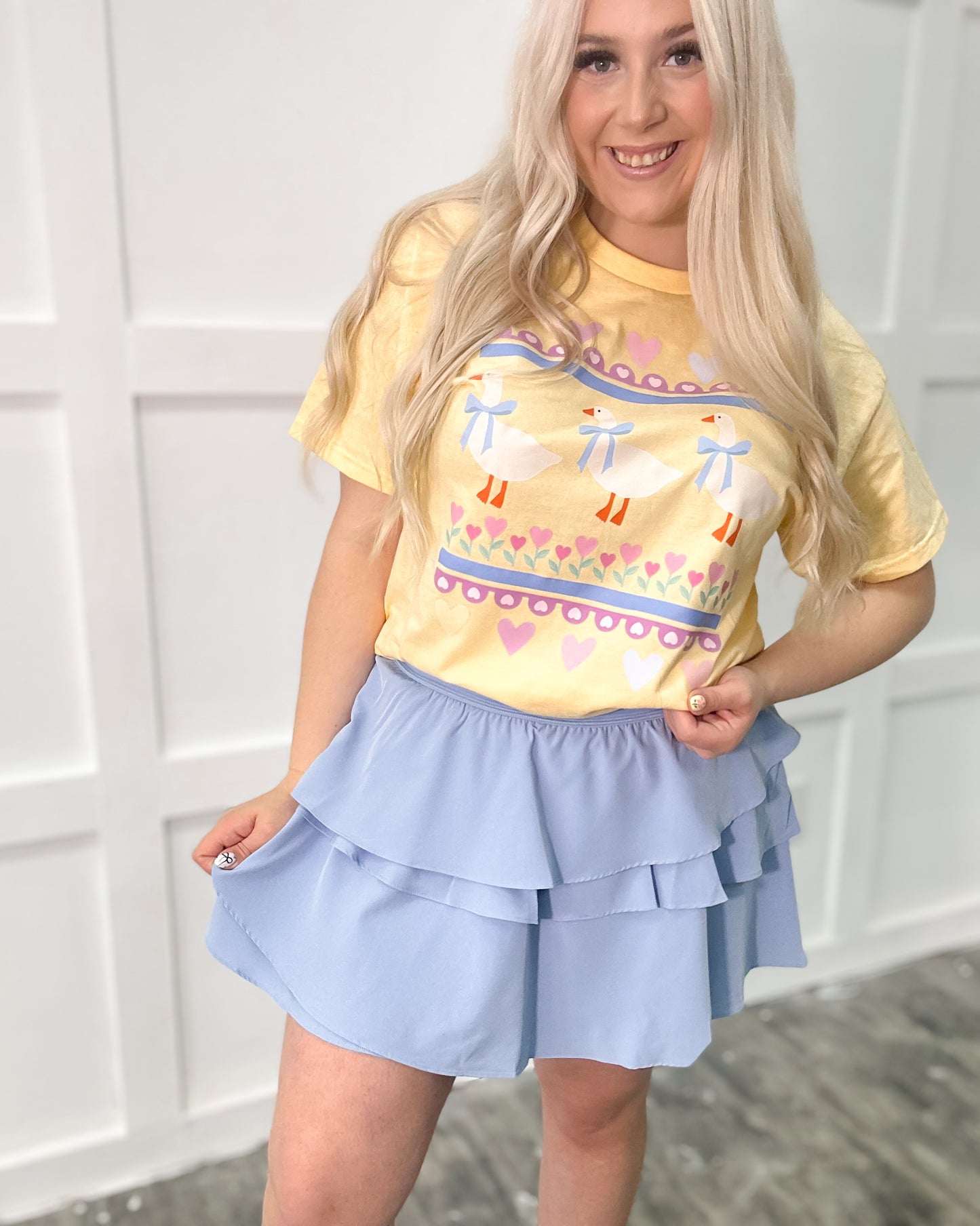 Blue Ruffle Skort