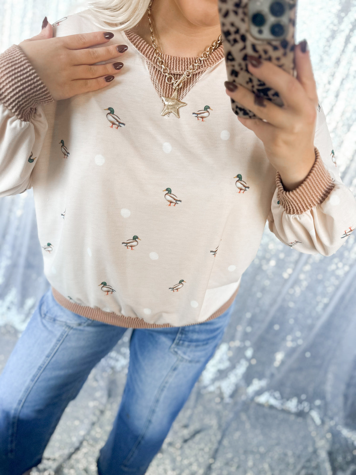 Mallard Polka Dot Top