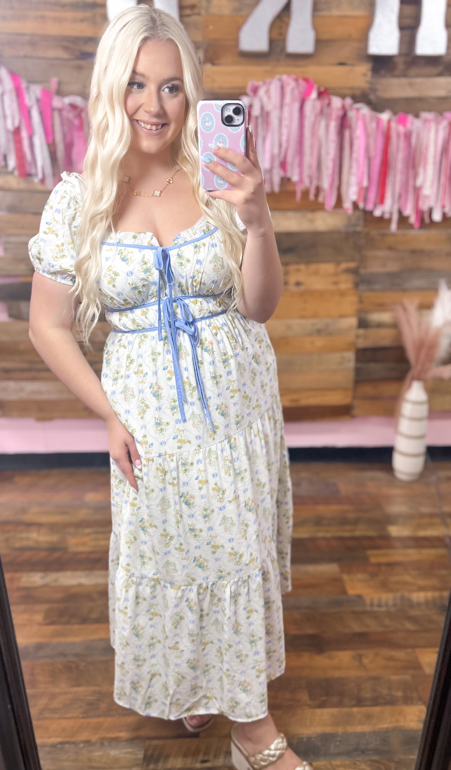 Blue Belle Meadow Bow Maxi