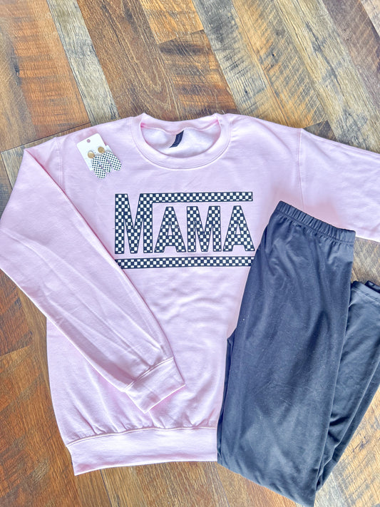 Pink Mama Checker Sweatshirt