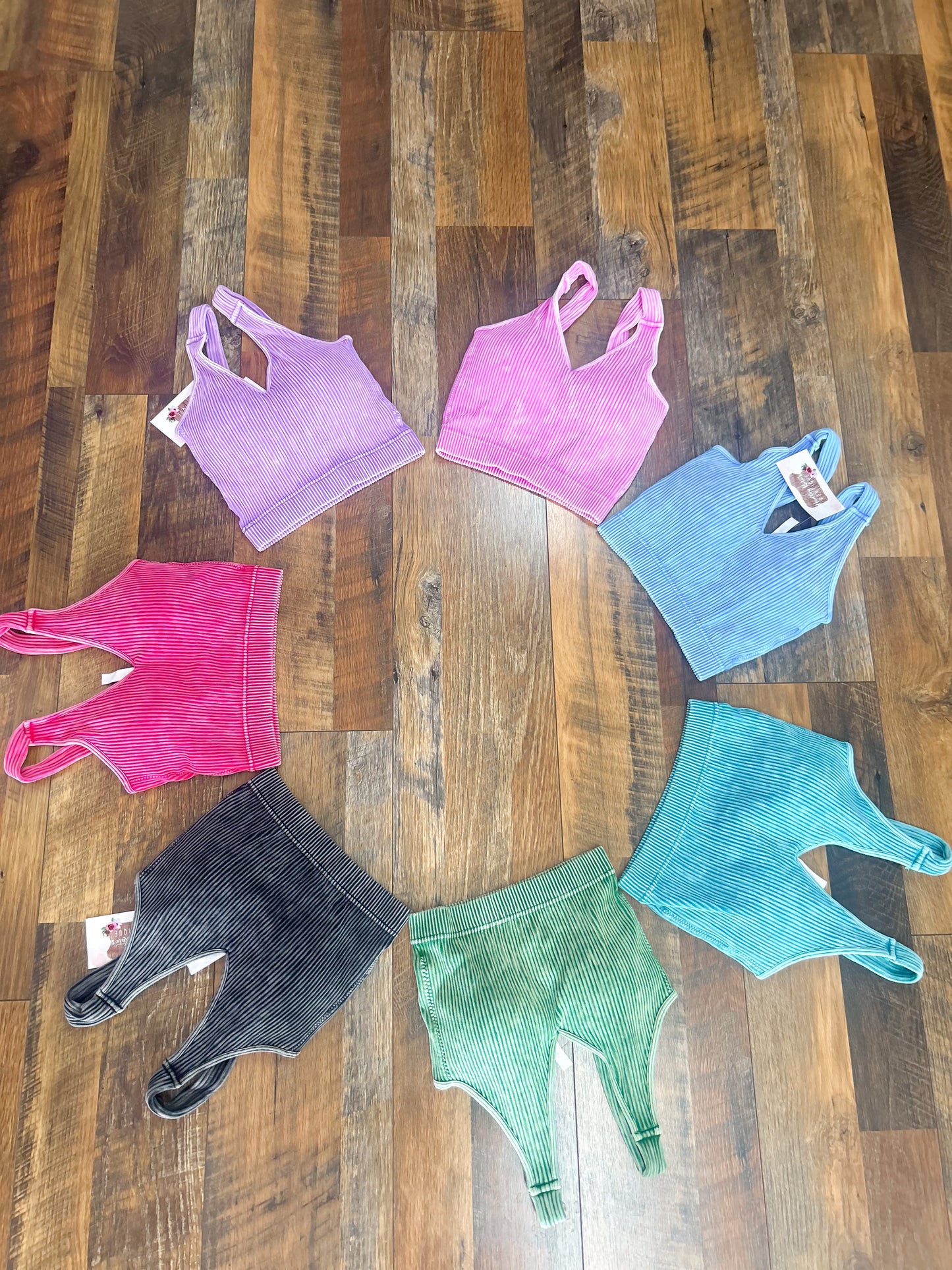 Acid Wash Padded Bralettes