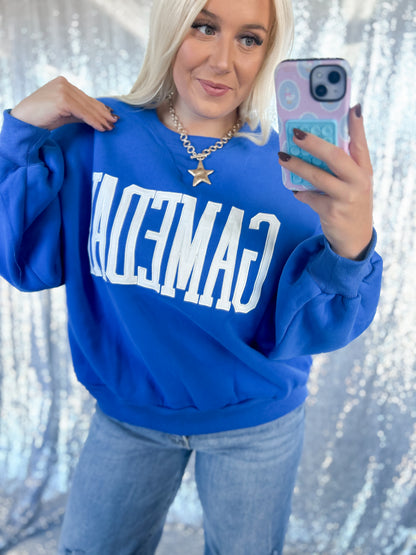 Royal Blue Gameday Varsity Crewneck