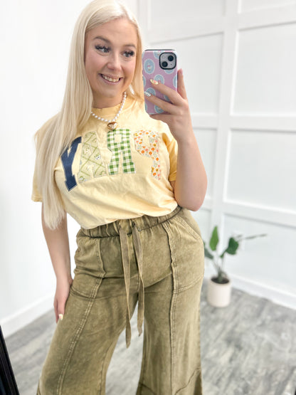 Butter {PRAY} Patchwork Appliqué Tee