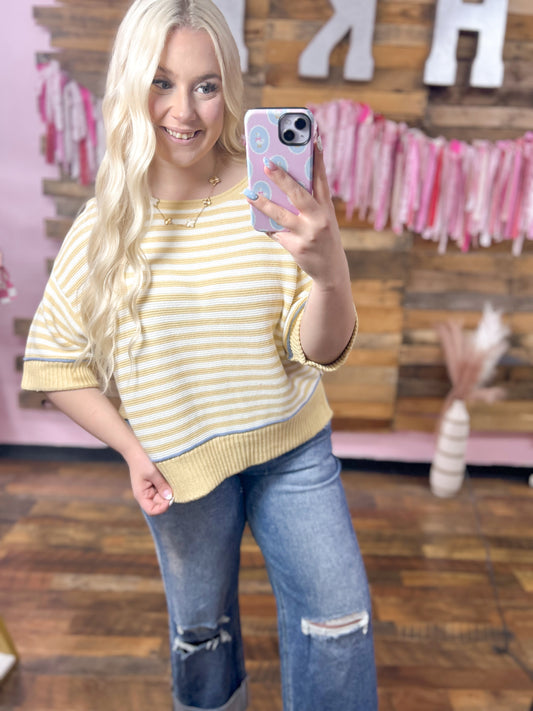 Sunshine Striped Knit Top