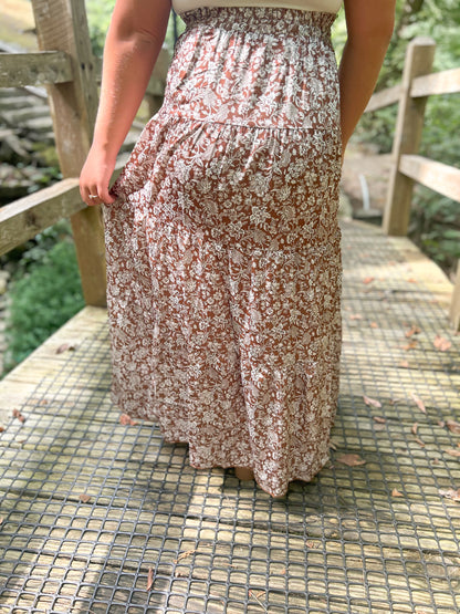 Dusty Trails Satin Maxi Skirt