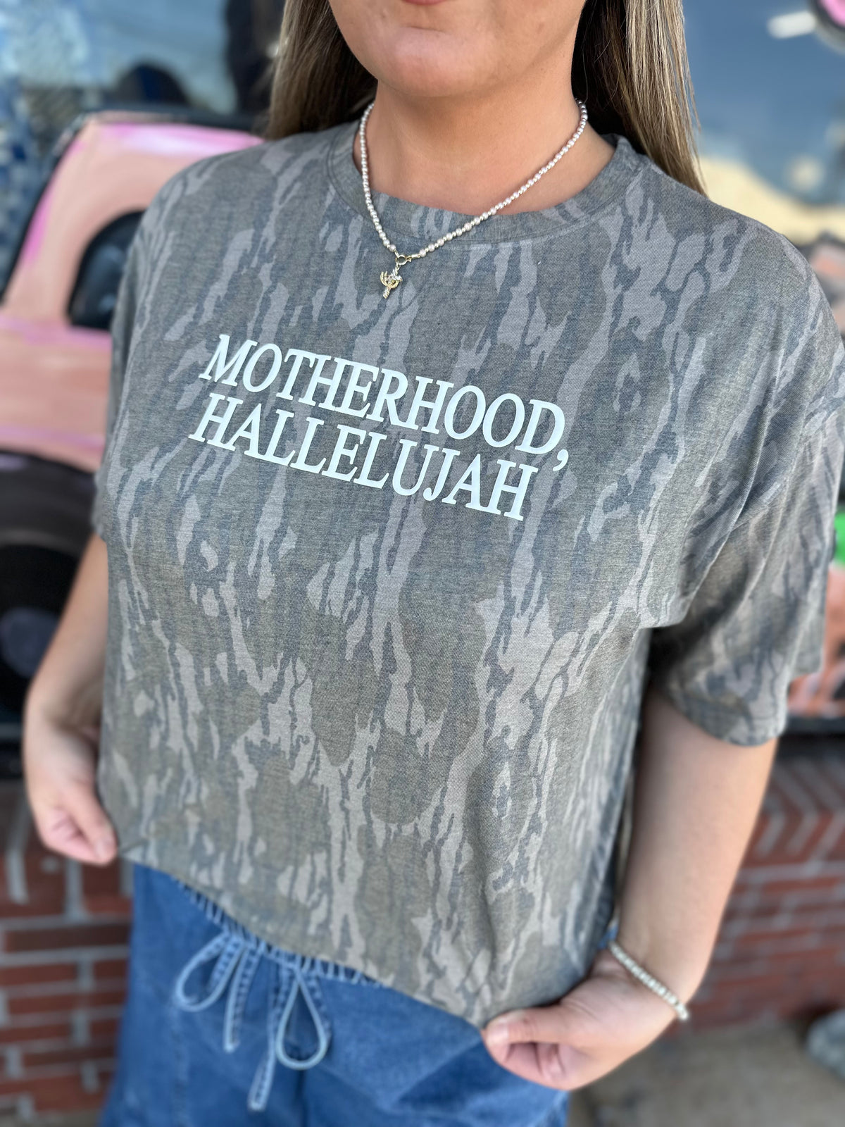Motherhood Hallelujah Mossy Oak Camo Graphic