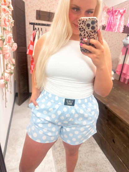 Blue Lulu Mac Polka Dot Boxer Short