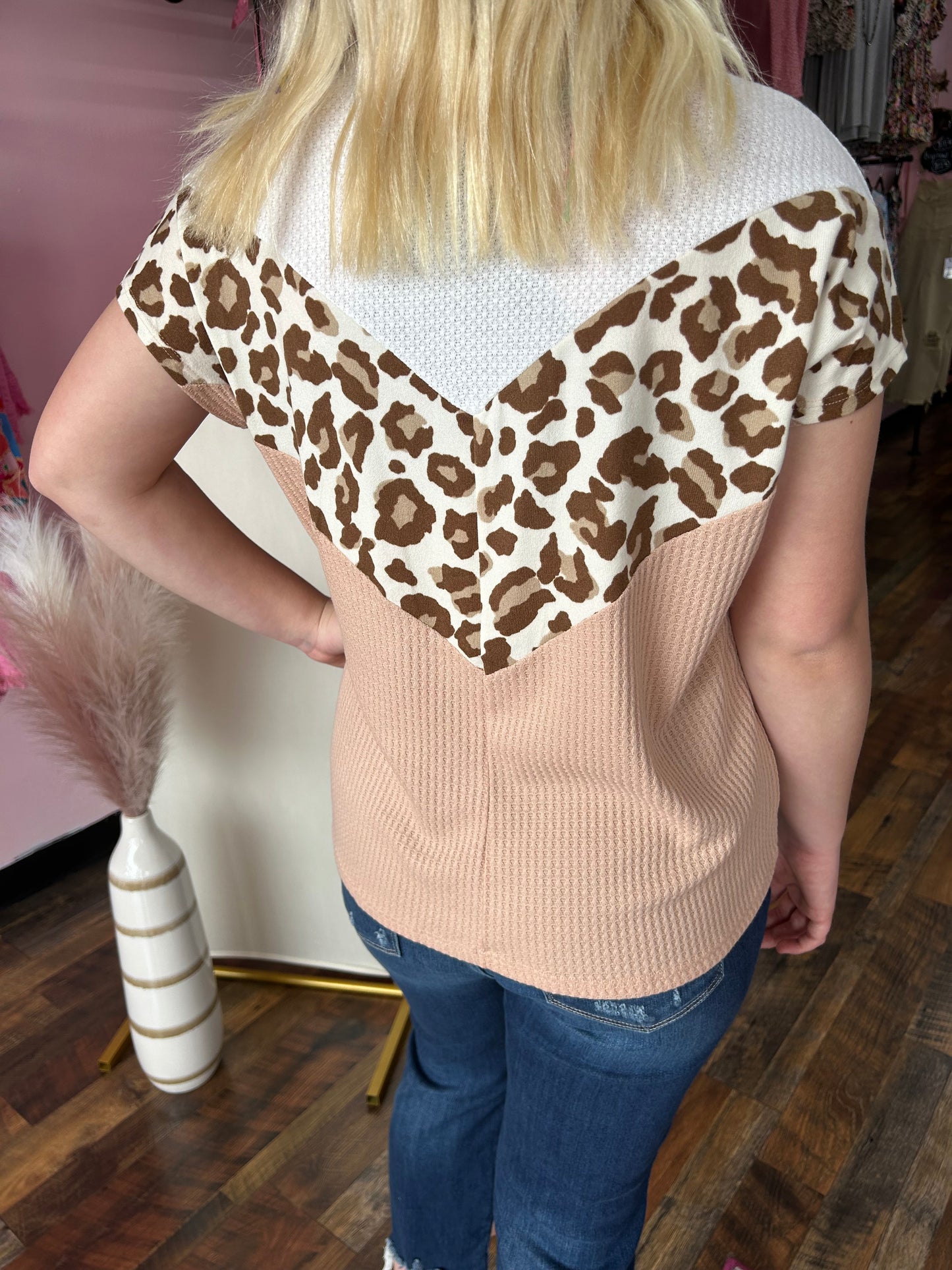 Leopard contrast top