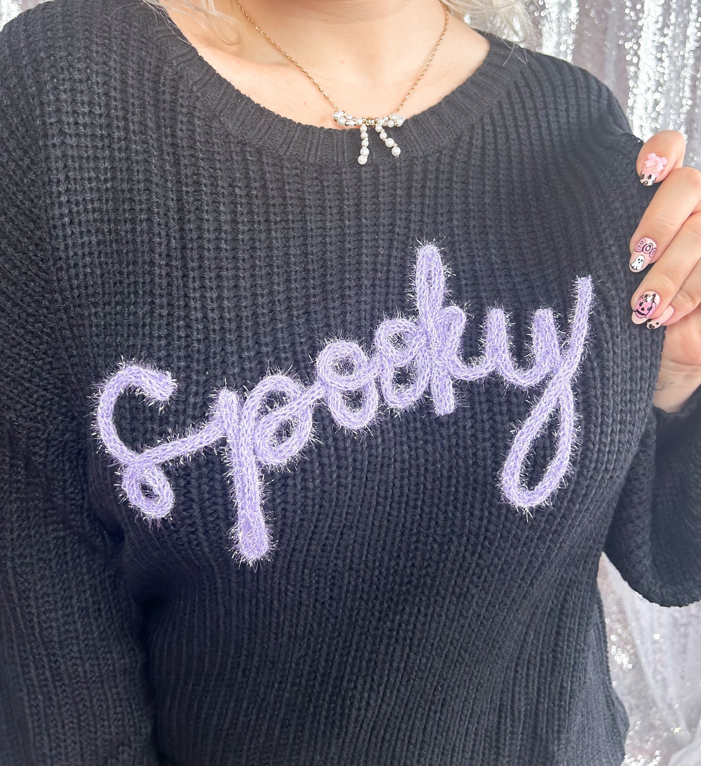 Spooky Yarn Cursive Sweater