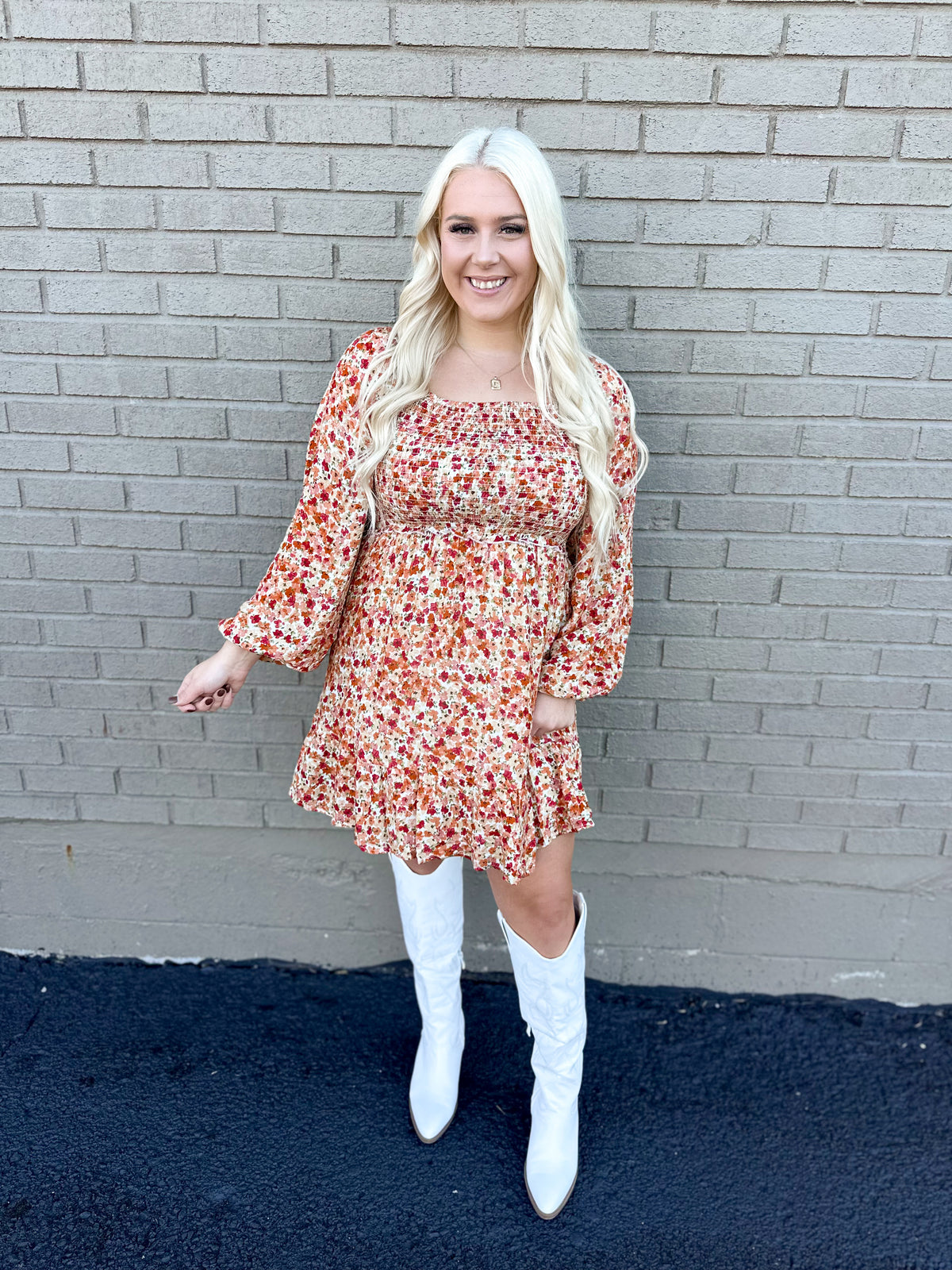 Fall Ditzy Floral Swing Dress