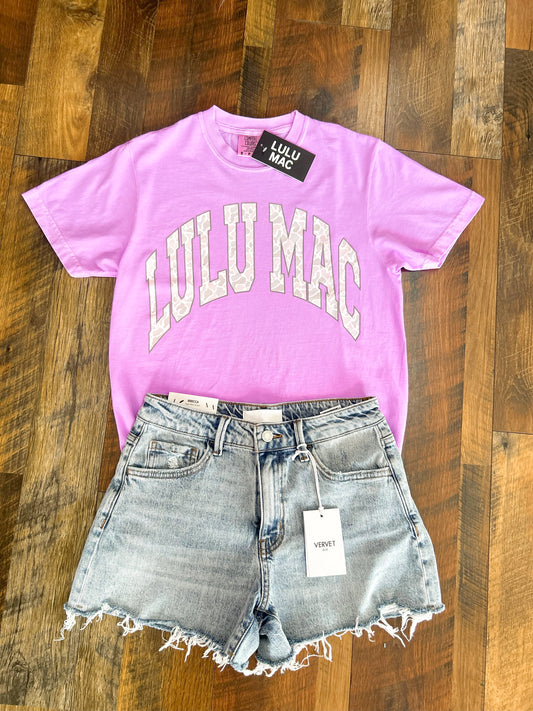 Purple Lulu Mac Camo Tee