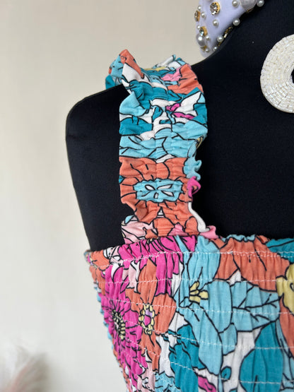 Retro Floral Smocked Tank