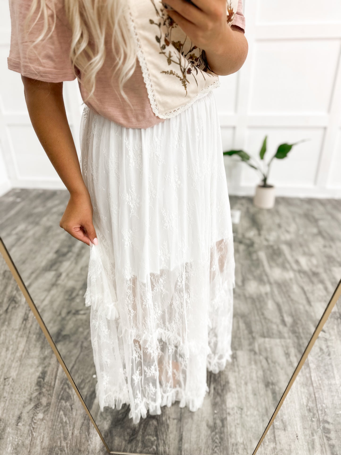 White Lace Maxi Skirt