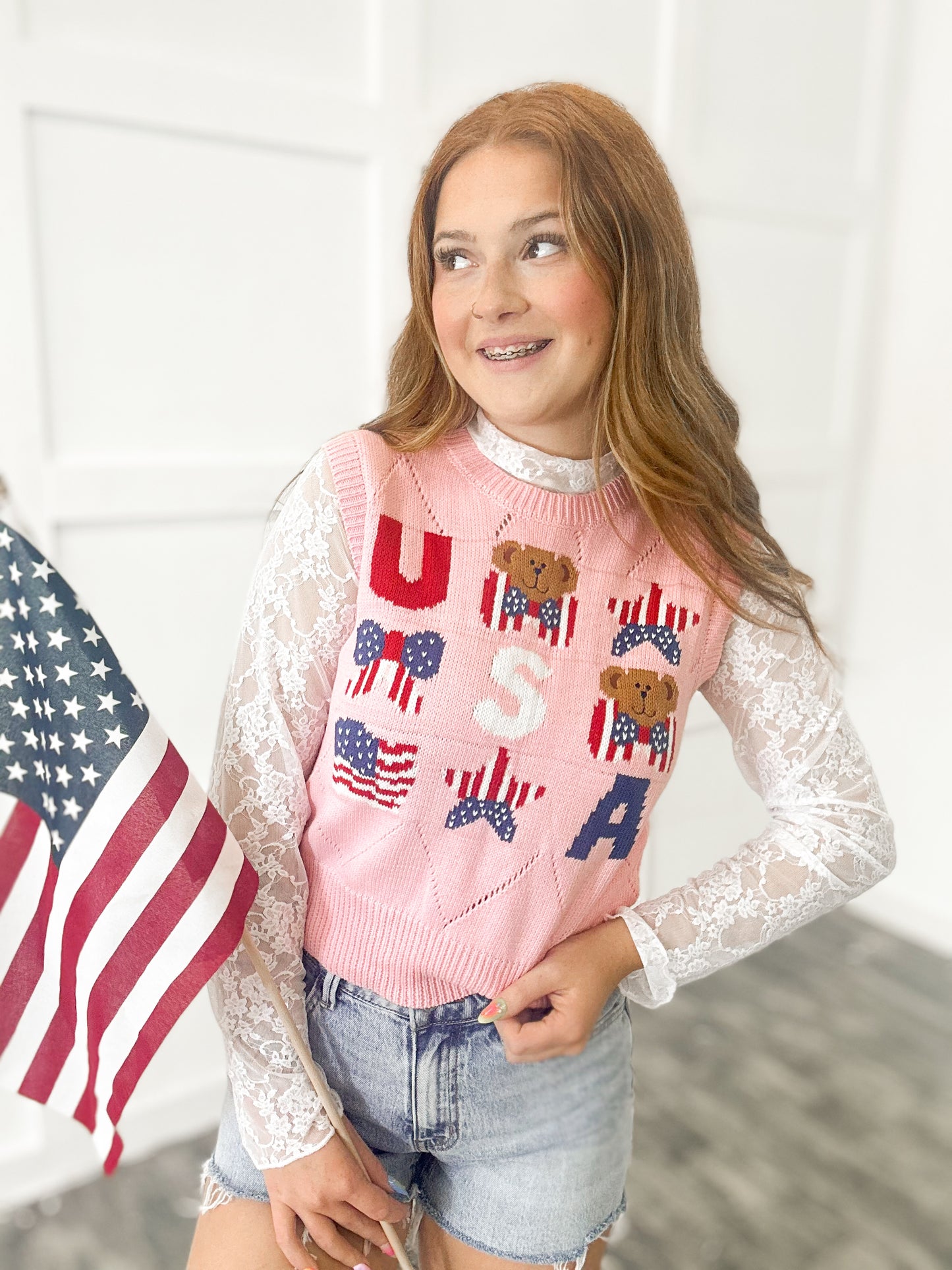 Miss USA Sweater Vest Top