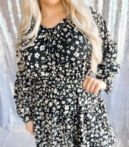 Midnight Blossoms Smocked Dress