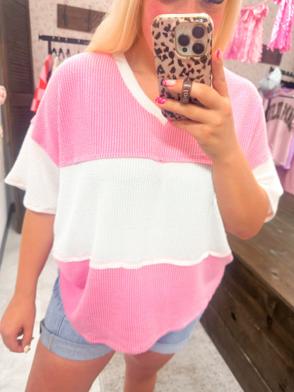 Bubblegum Colorblock Top