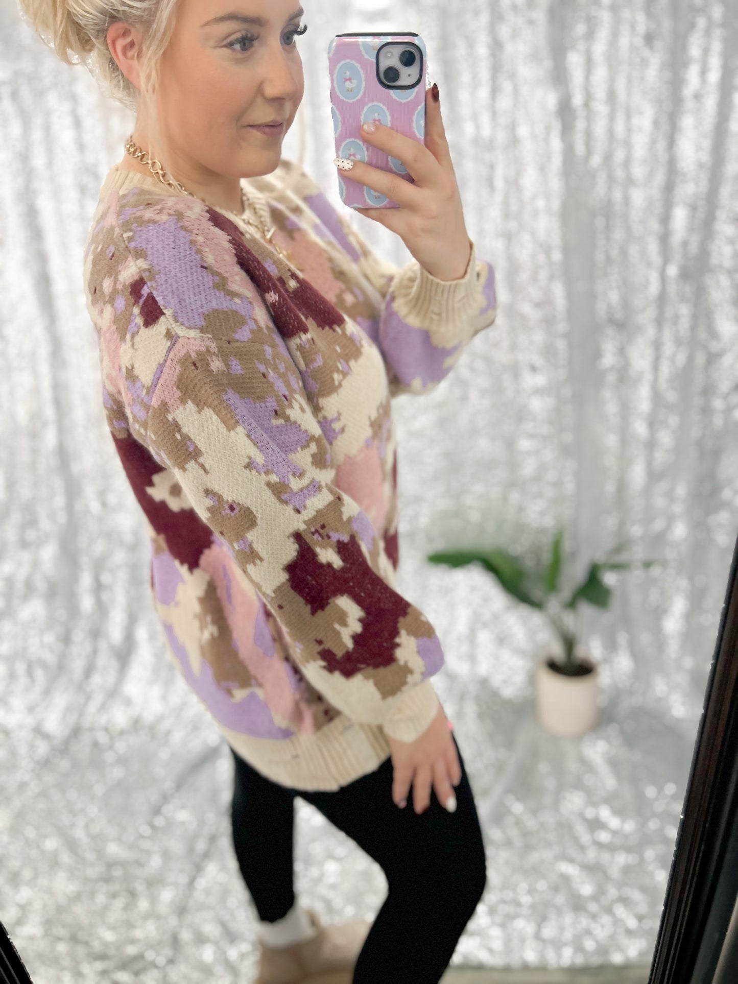 Lavender Watercolor Knit Sweater