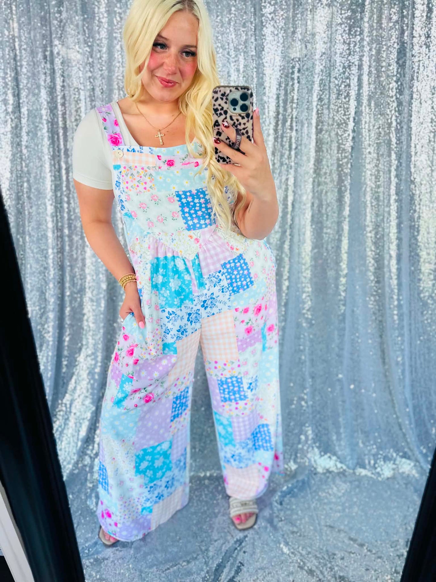 Pastel Patchwork Overall Jumpsuit