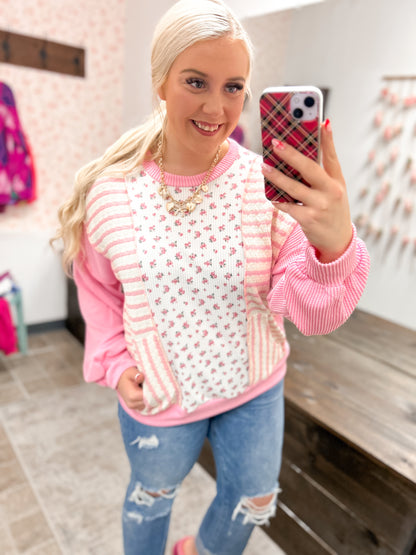 Patchwork Petals Pocket Top