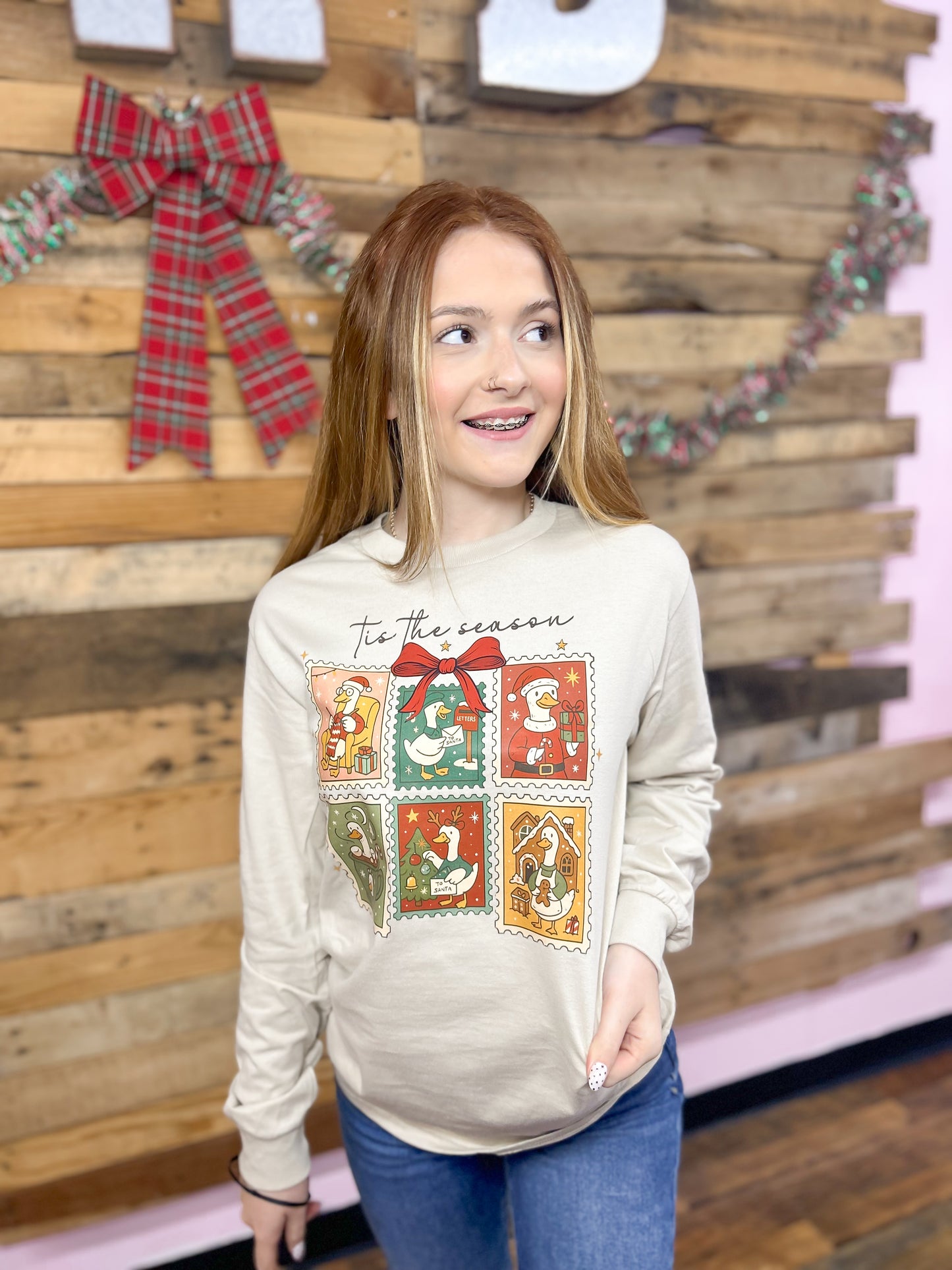 Tis the season goose stamp longsleeve