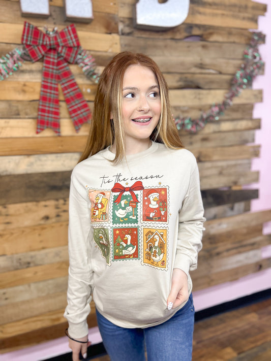 Tis the season goose stamp longsleeve