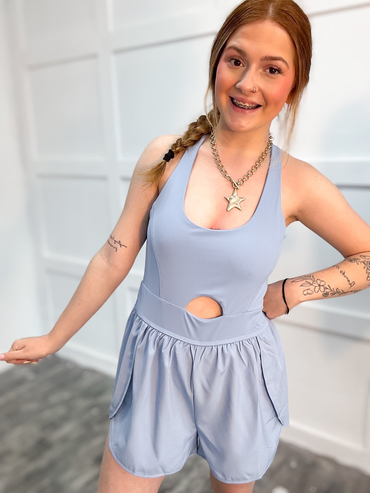 On the Go Romper (Blue)