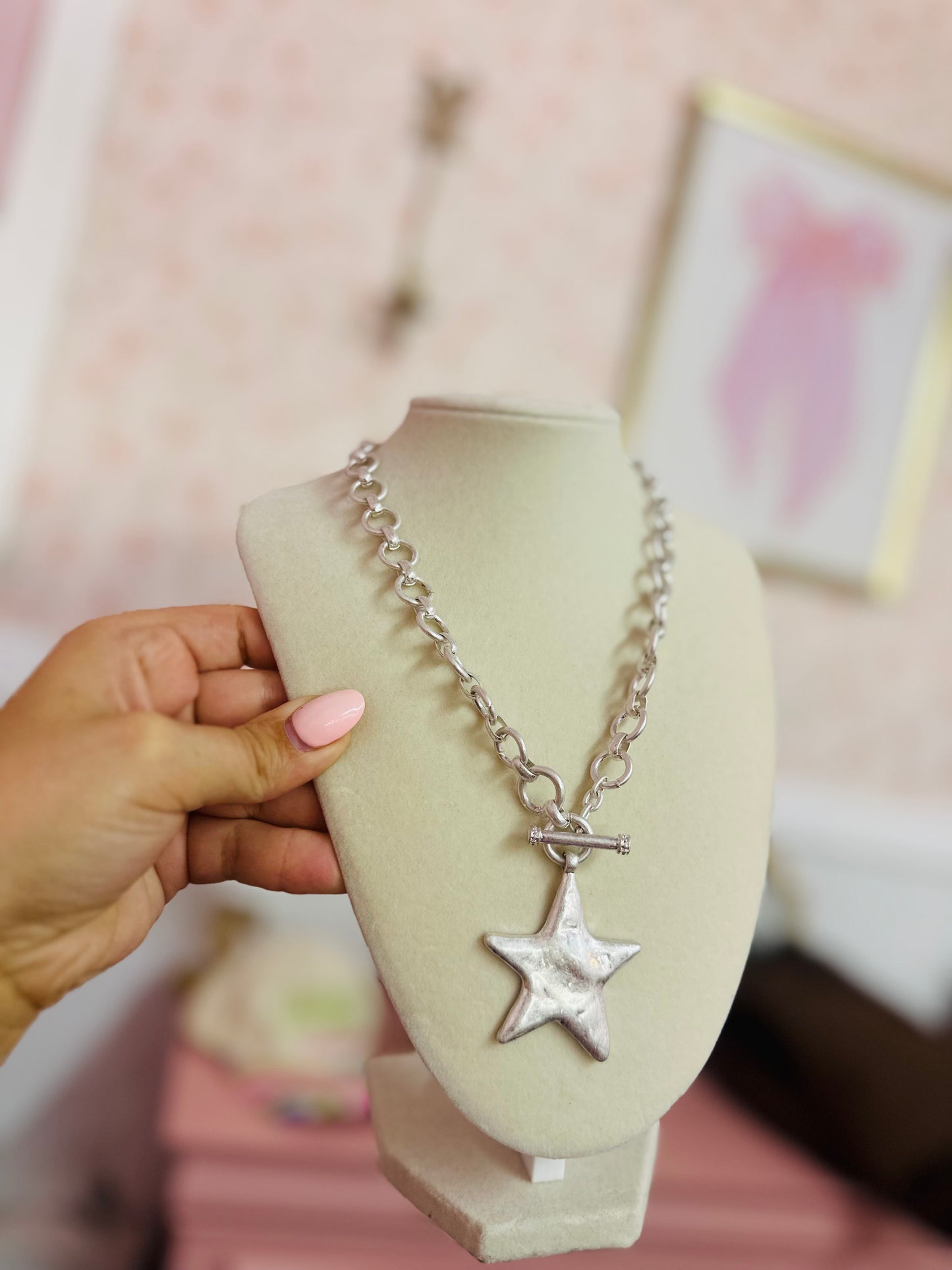 Silver Star Toggle Necklace