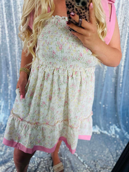 Pressed Petals Floral Smocked Swing Dress