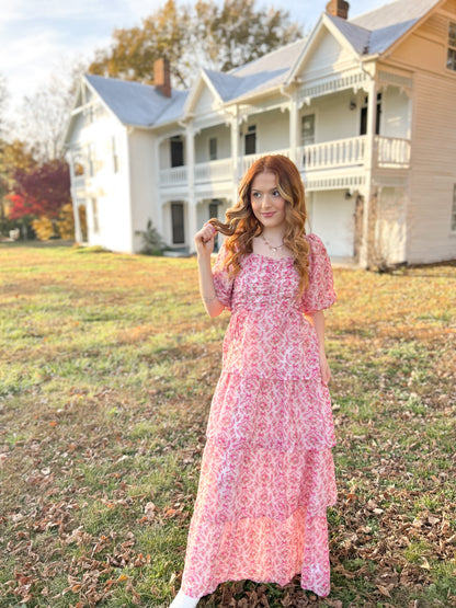 Holly Berry Blossoms Maxi Dress