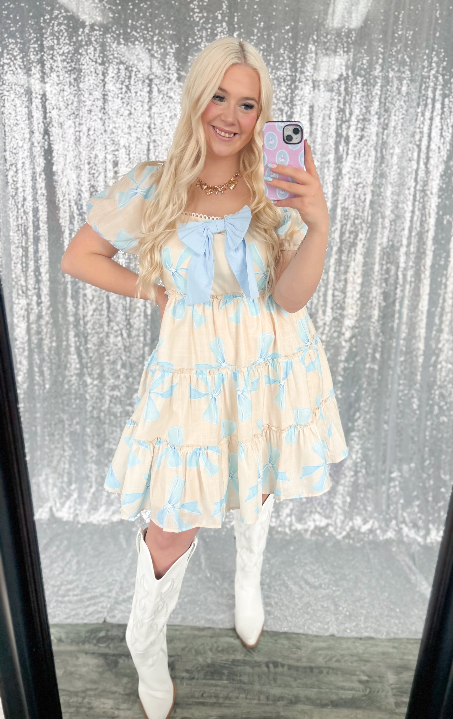 Blue Coquette Babydoll Dress