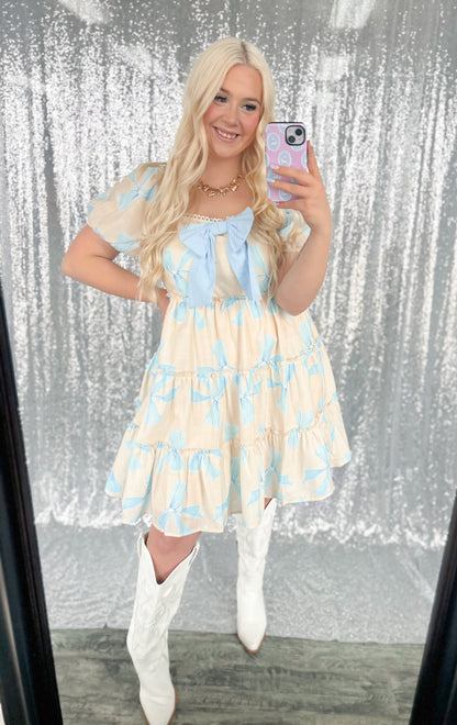 Blue Coquette Babydoll Dress