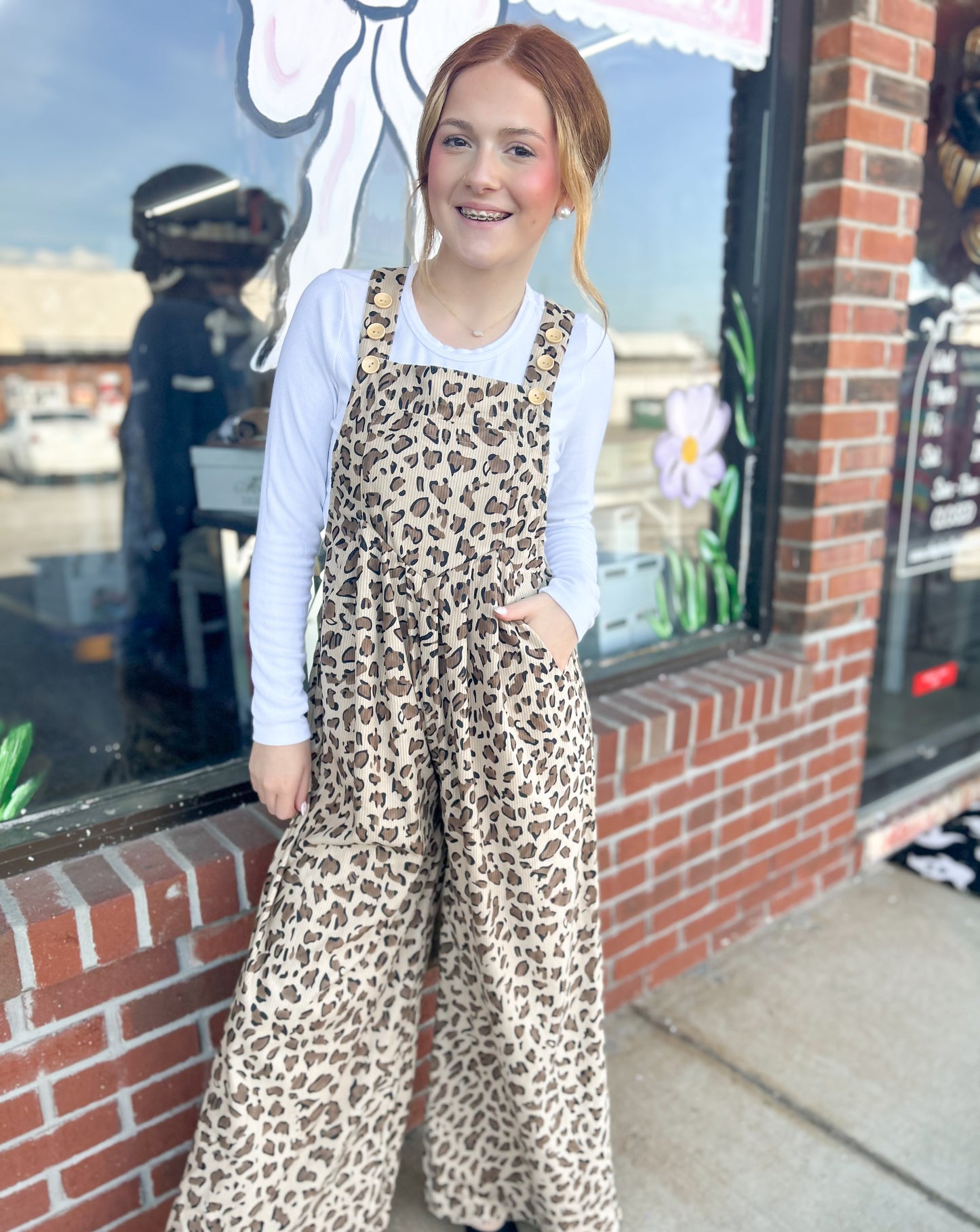 Leopard Overall Ribbed Jumpsuit
