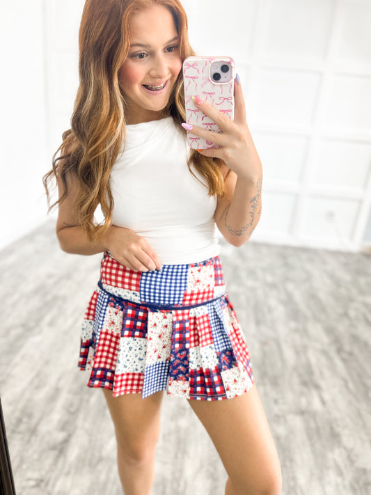 Patriotic Patchwork Skort