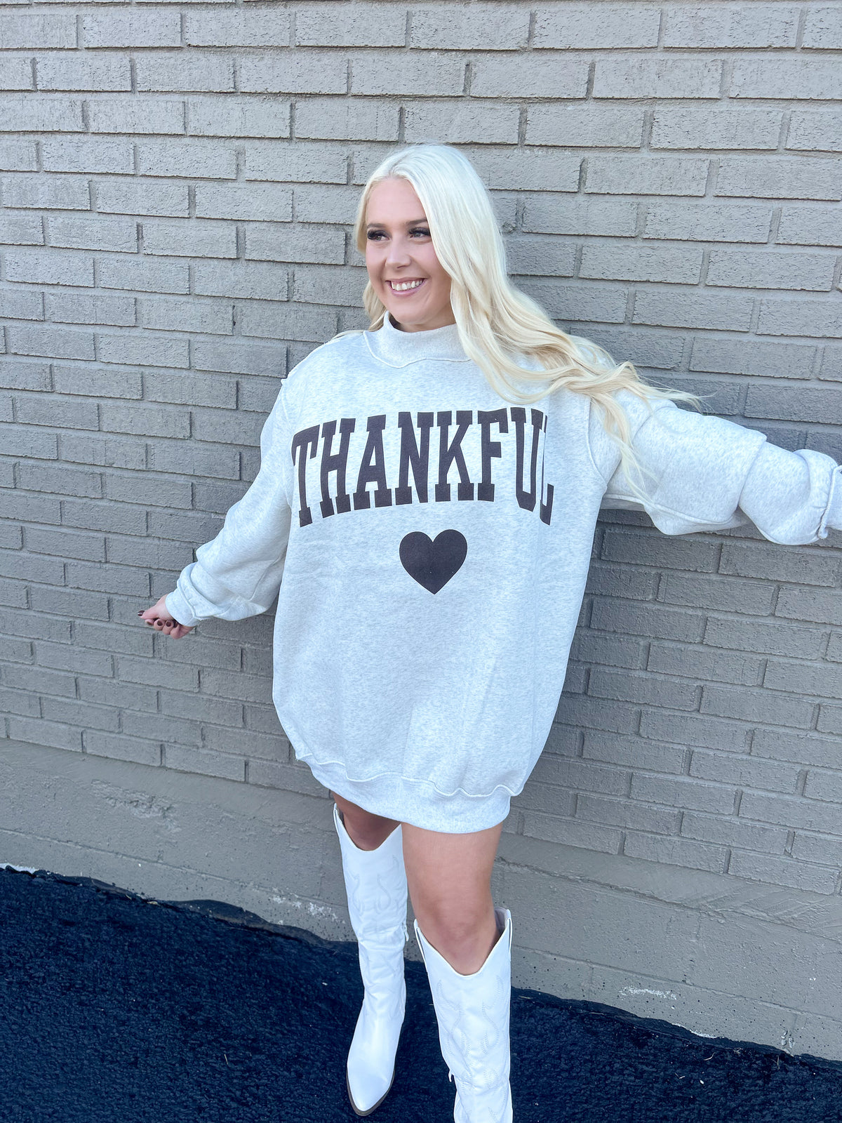 Thankful Oversized Mockneck Dress