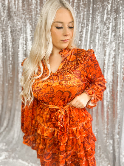 Autumn Velvet Swing Dress