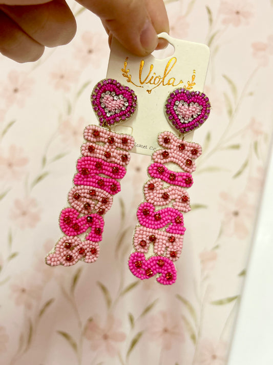 Hugs & Kisses Beaded Earring