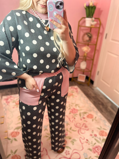 Polka Dot Mockneck Set