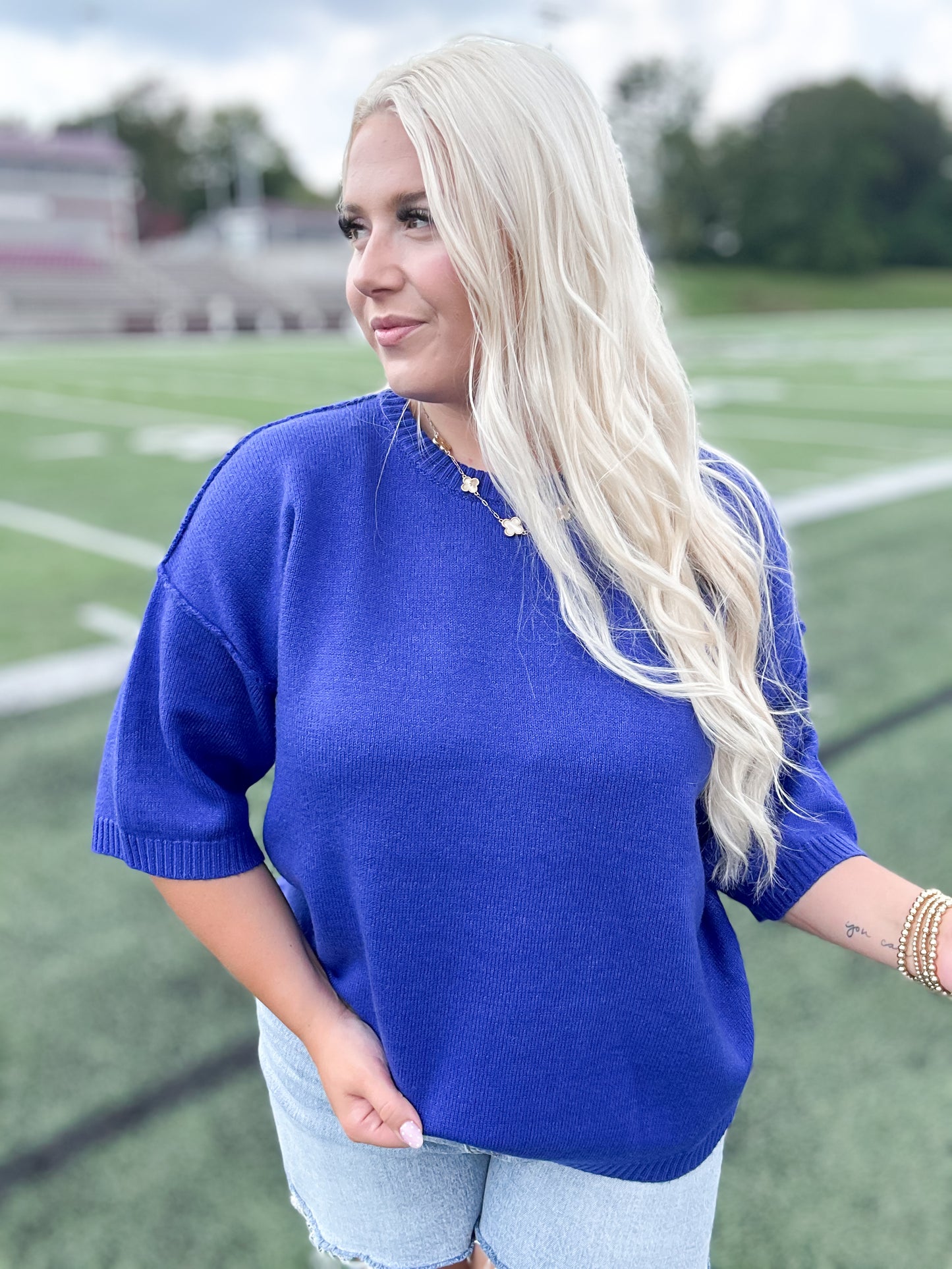 Royal Blue Sweater Top