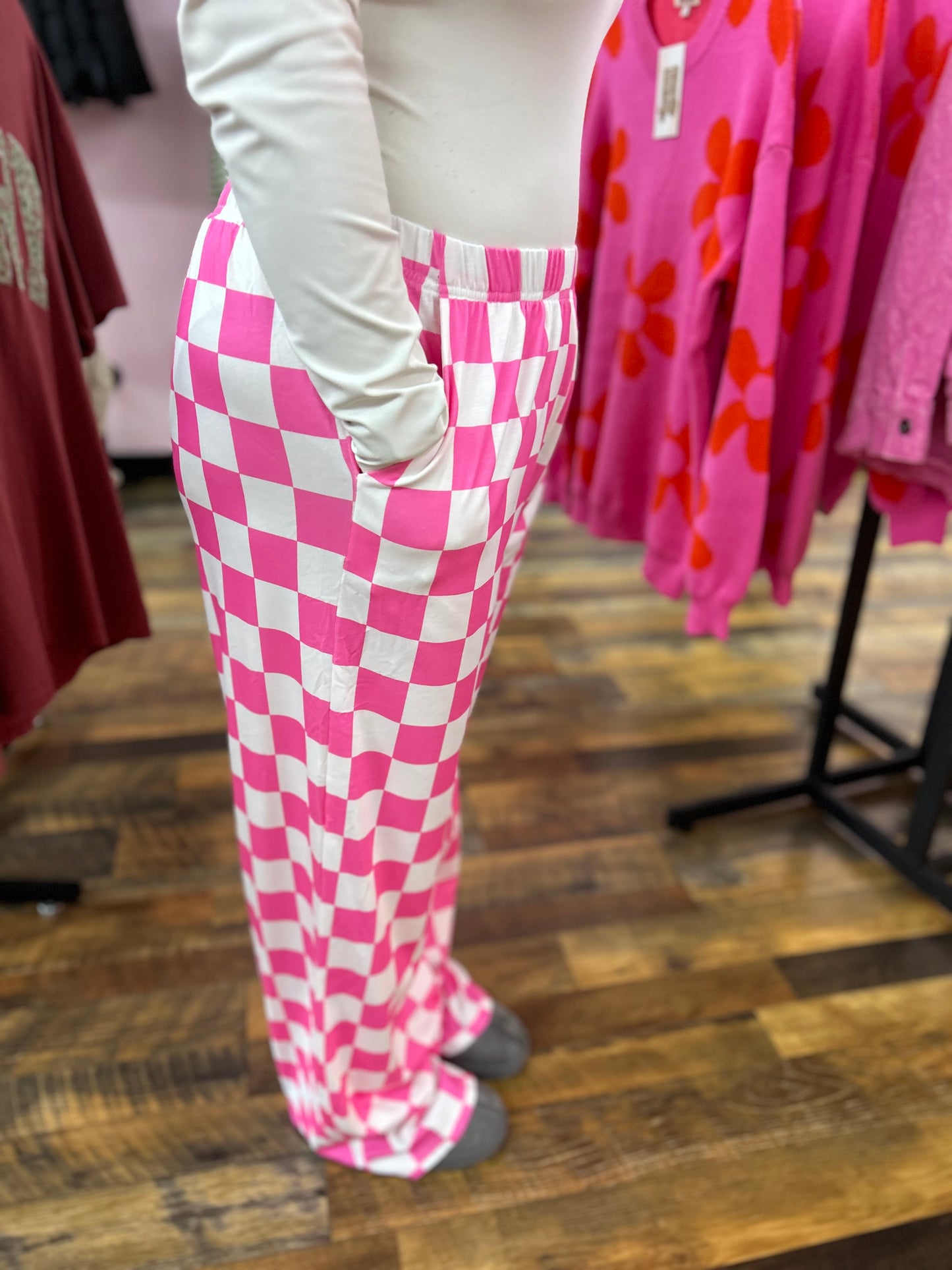 Check Yourself Highrise pants/ Pink